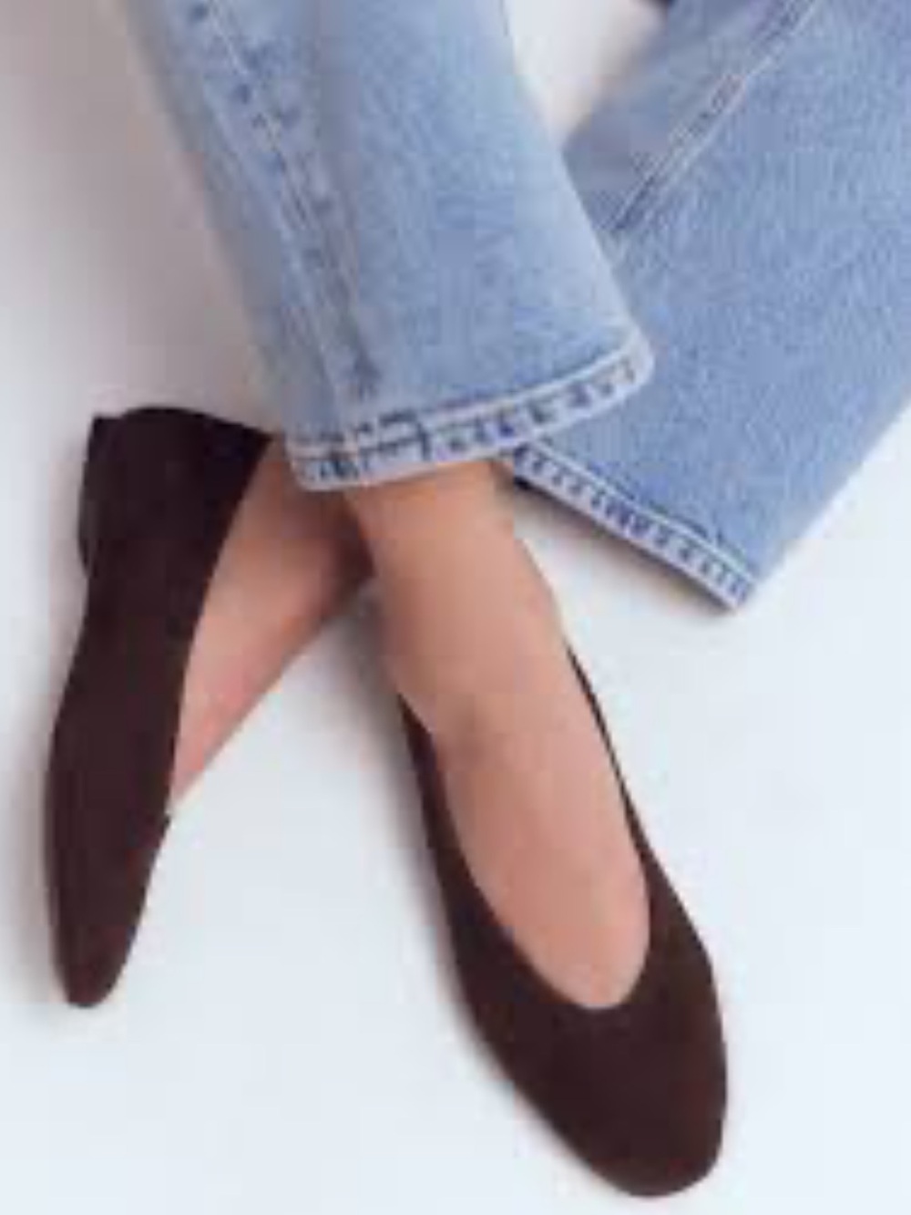 Ardene Dark Brown Suede Slip-On Ballet Flats